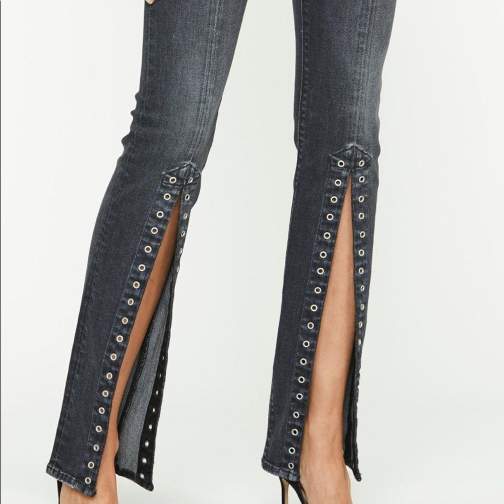 Hudson Nico mid-rise slit straight jean with grommet trim NWT